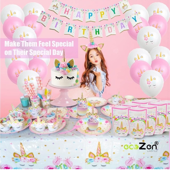 ☀️ NIP Unicorn 🦄 Theme Birthday Party Decorations - Picture 8 of 8